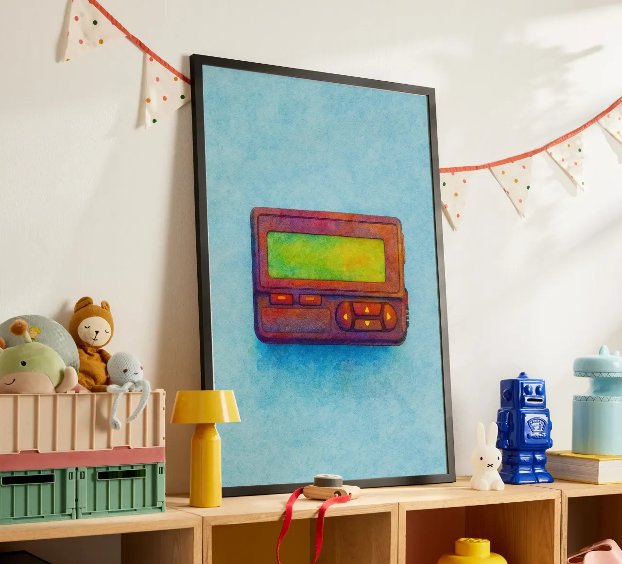 cercapersone vecchio quadro d'epoca poster con telaio in plastica da kroocoot