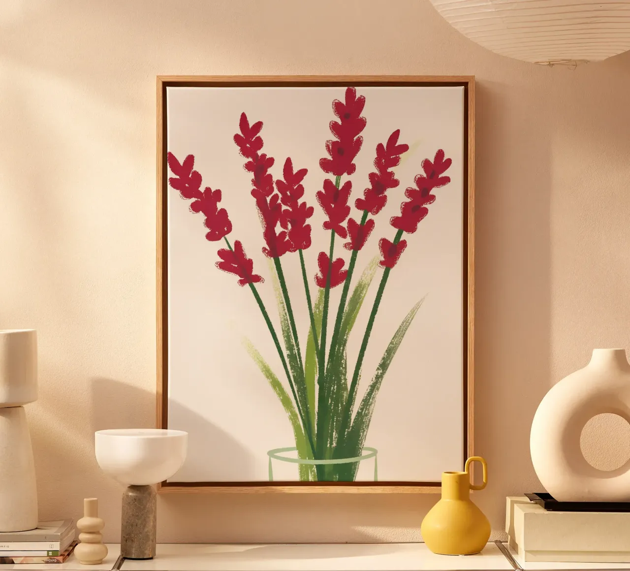 Fiore rosso tela con Cornice a cassetta da PREKETEWE