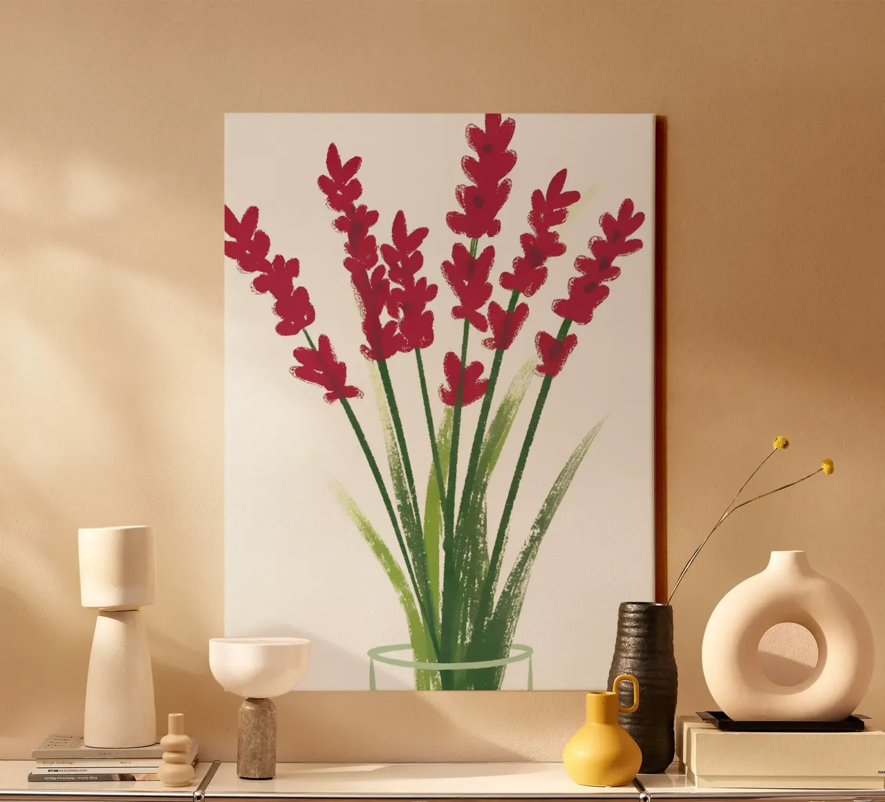 Fiore rosso tela con Cornice a cassetta da PREKETEWE