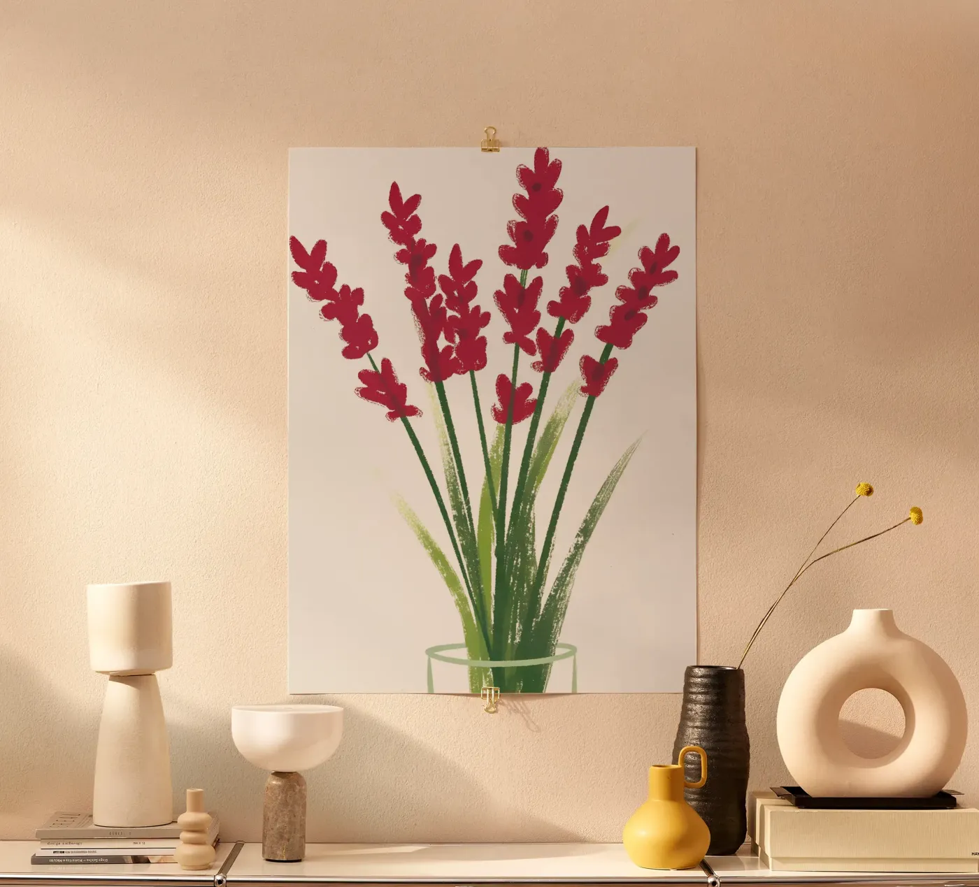 Rode bloem poster van PREKETEWE