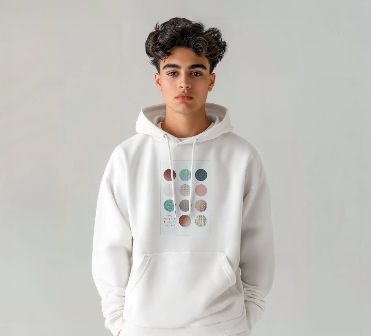 Bronze Pattern Dots felpa con cappuccio da Maria Kritzas