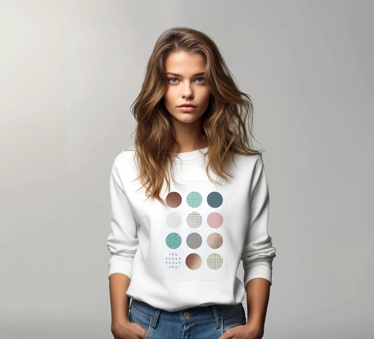 Bronze Pattern Dots sweatshirt by Maria Kritzas