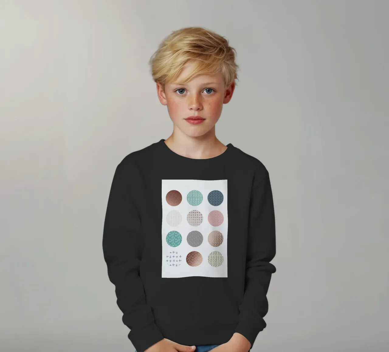 Bronze Pattern Dots felpa bambino da Maria Kritzas