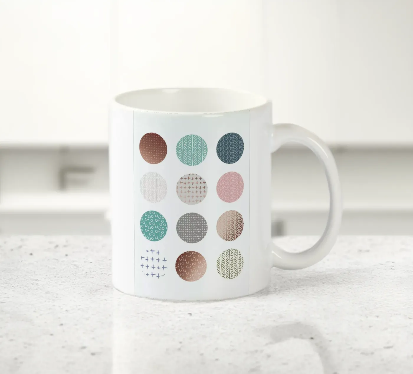 Bronze Pattern Dots ceramic mug by Maria Kritzas