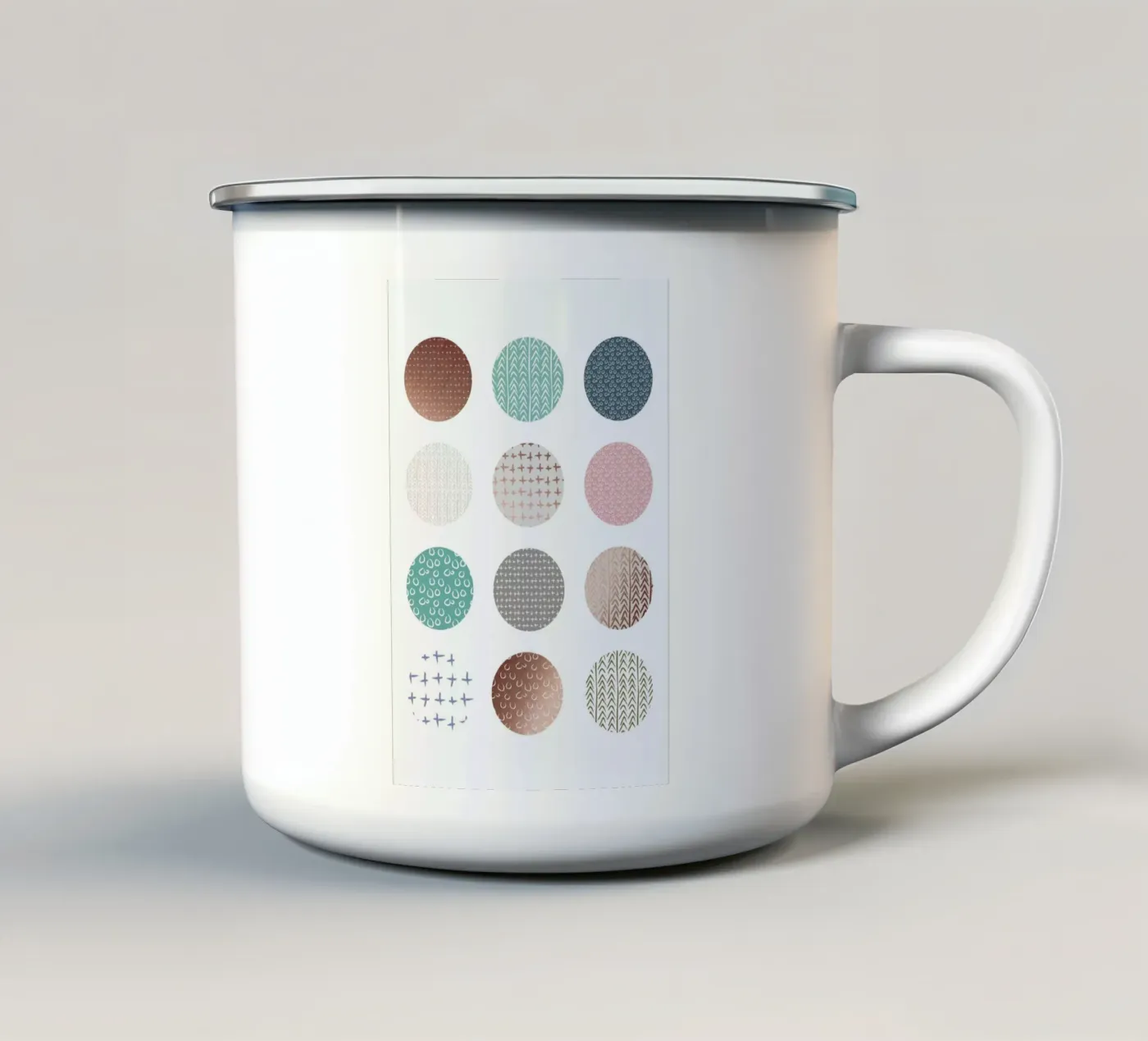 Bronze Pattern Dots enamel mug by Maria Kritzas