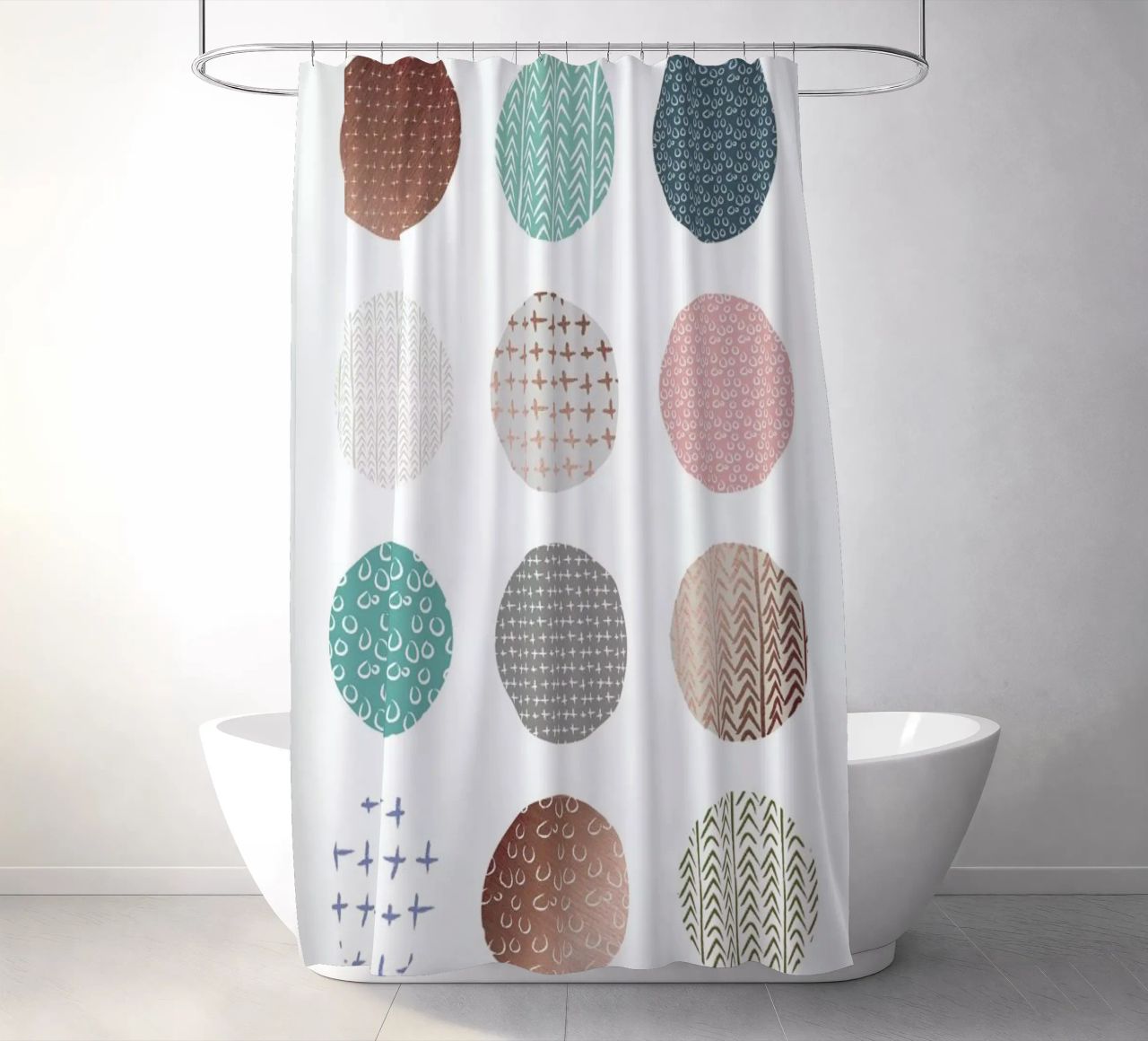 Bronze Pattern Dots shower curtain by Maria Kritzas