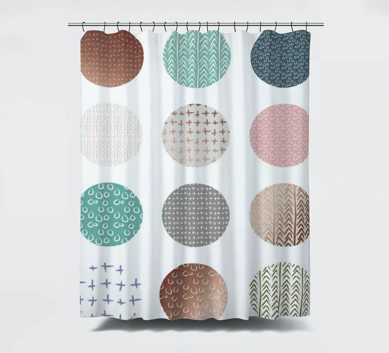 Bronze Pattern Dots shower curtain by Maria Kritzas