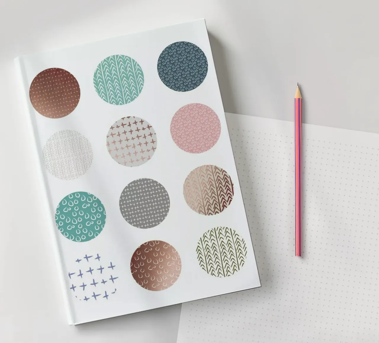 Bronze Pattern Dots notebook by Maria Kritzas
