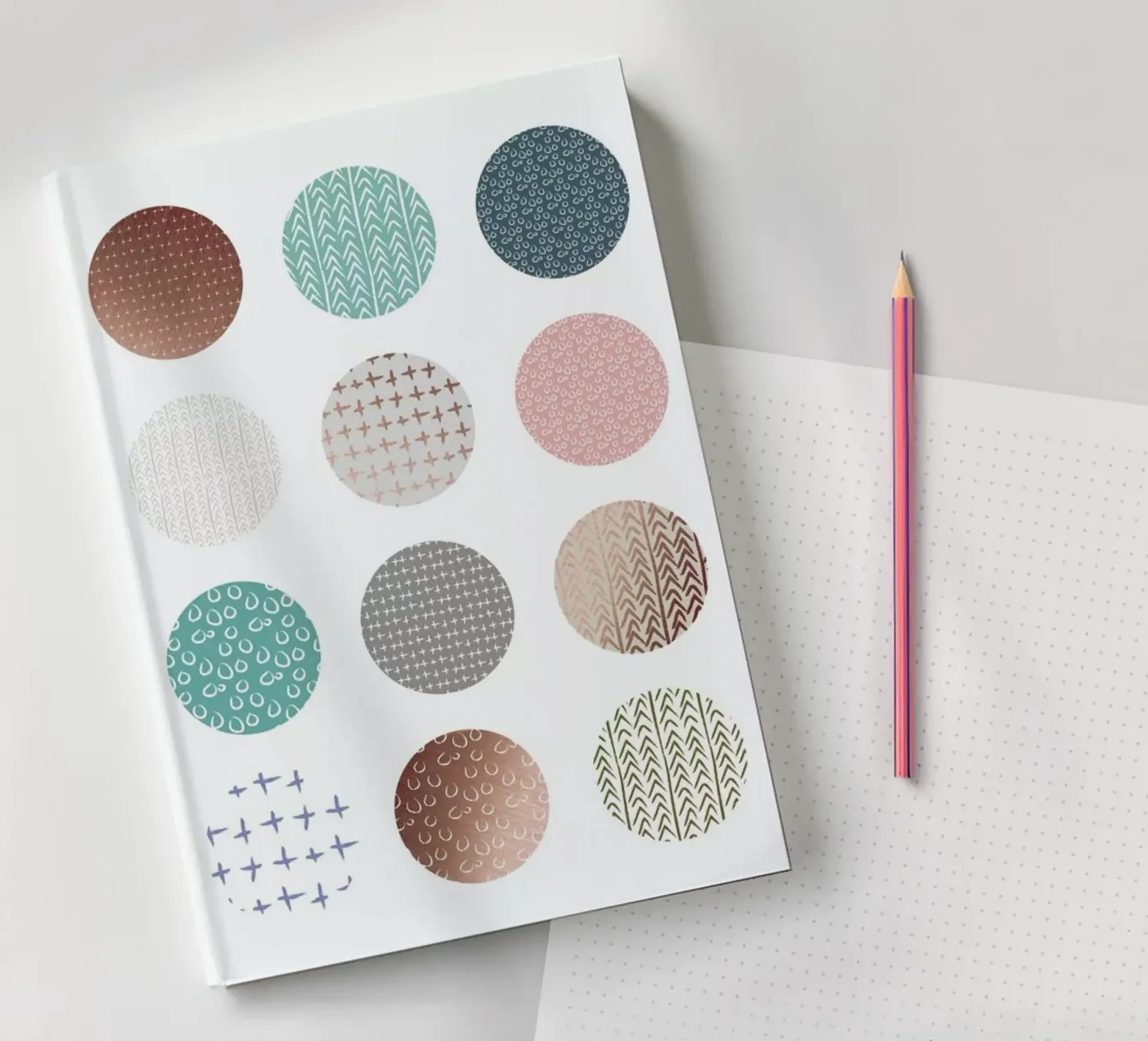 Bronze Pattern Dots notebook by Maria Kritzas