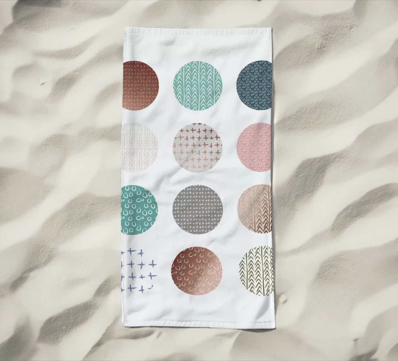 Bronze Pattern Dots beach towel by Maria Kritzas