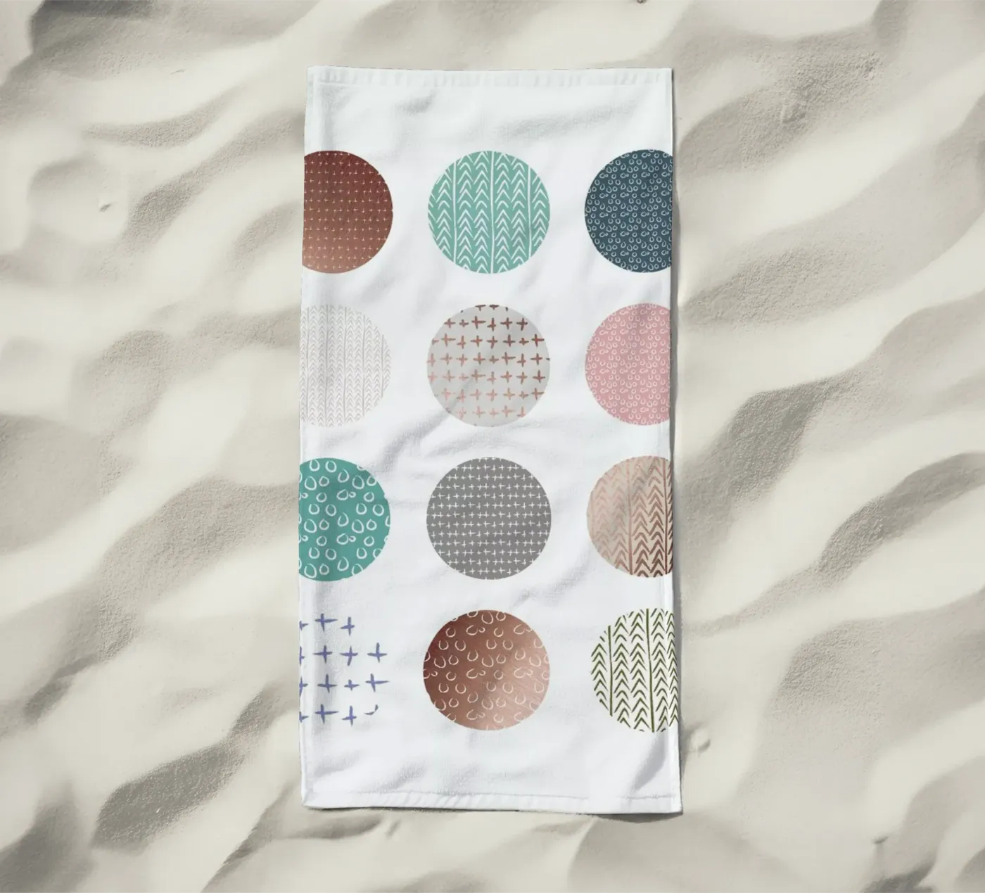 Bronze Pattern Dots beach towel by Maria Kritzas