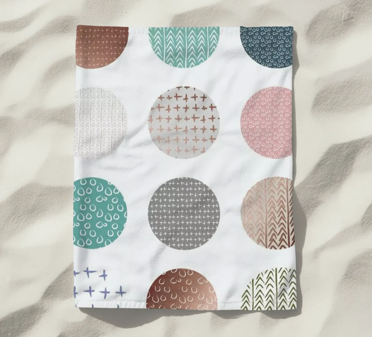 Bronze Pattern Dots beach towel by Maria Kritzas
