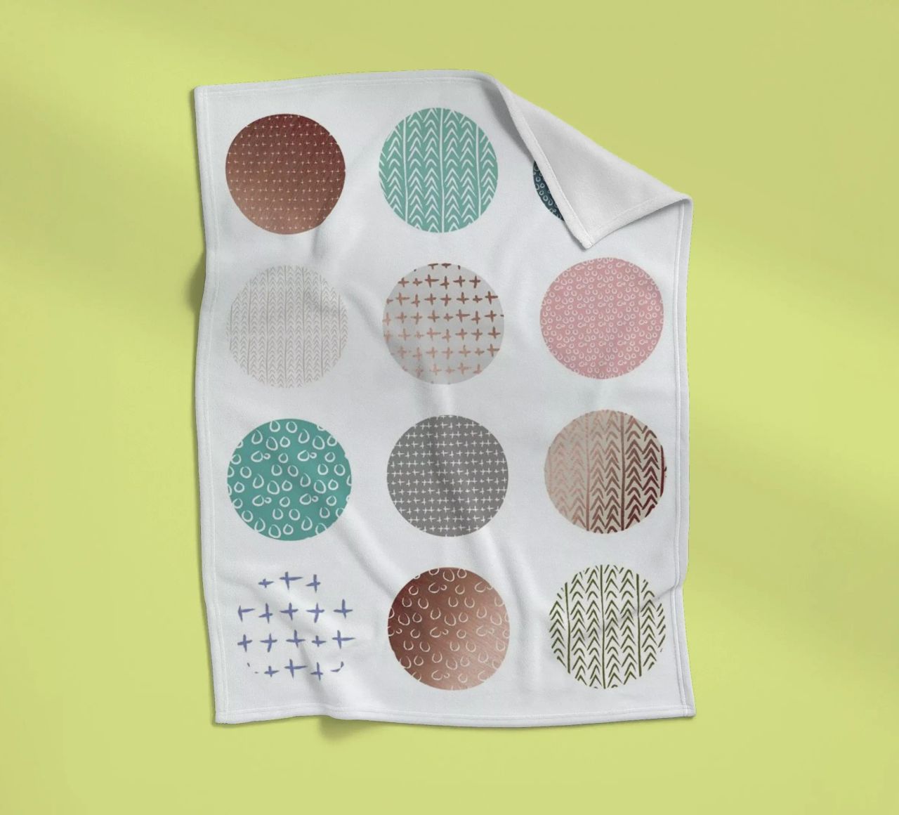 Bronze Pattern Dots fleece blanket by Maria Kritzas