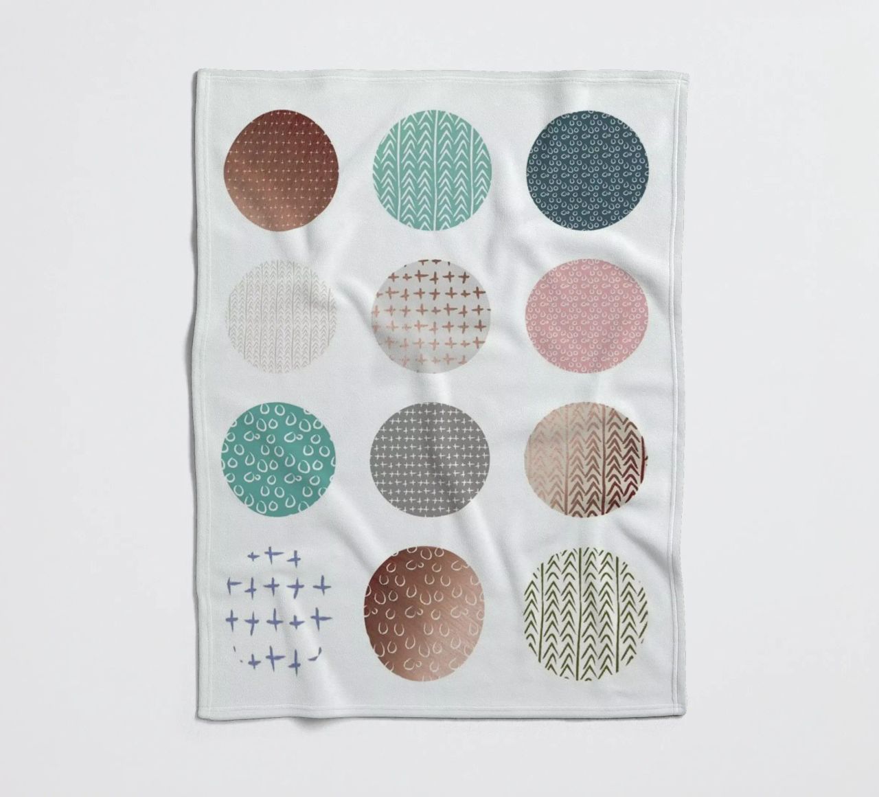 Bronze Pattern Dots fleece blanket by Maria Kritzas