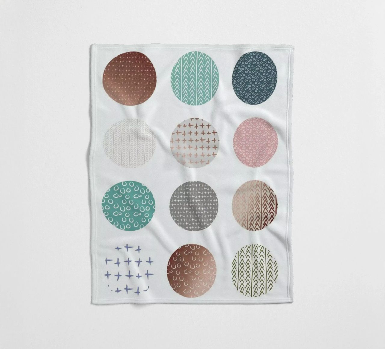 Bronze Pattern Dots fleece blanket by Maria Kritzas
