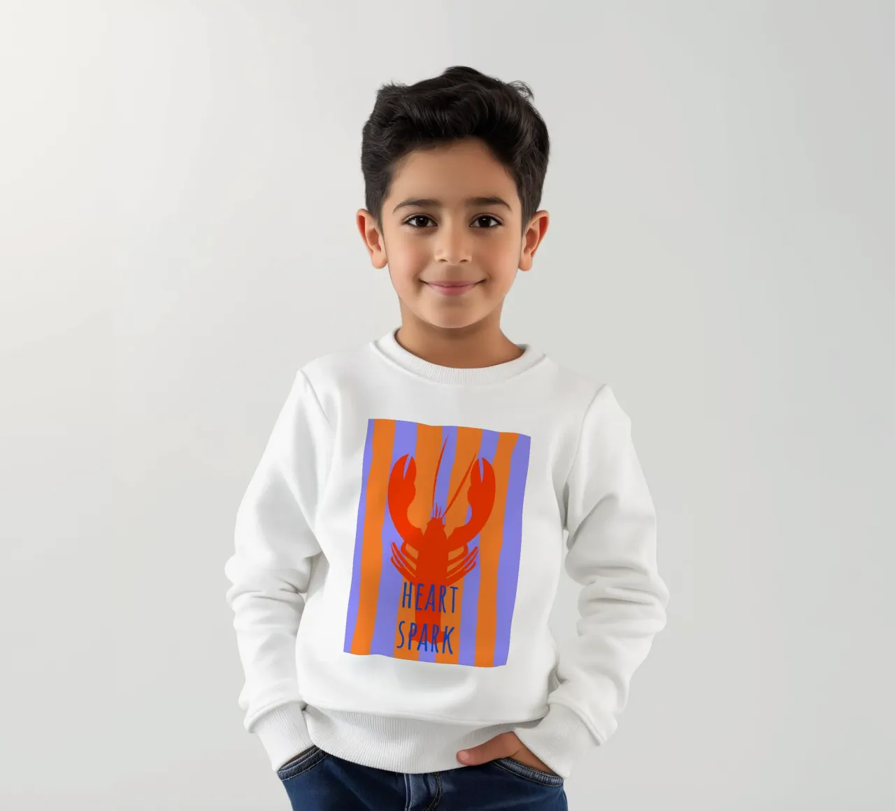 heart spark. Lobster. felpa bambino da FRICKE DESIGN