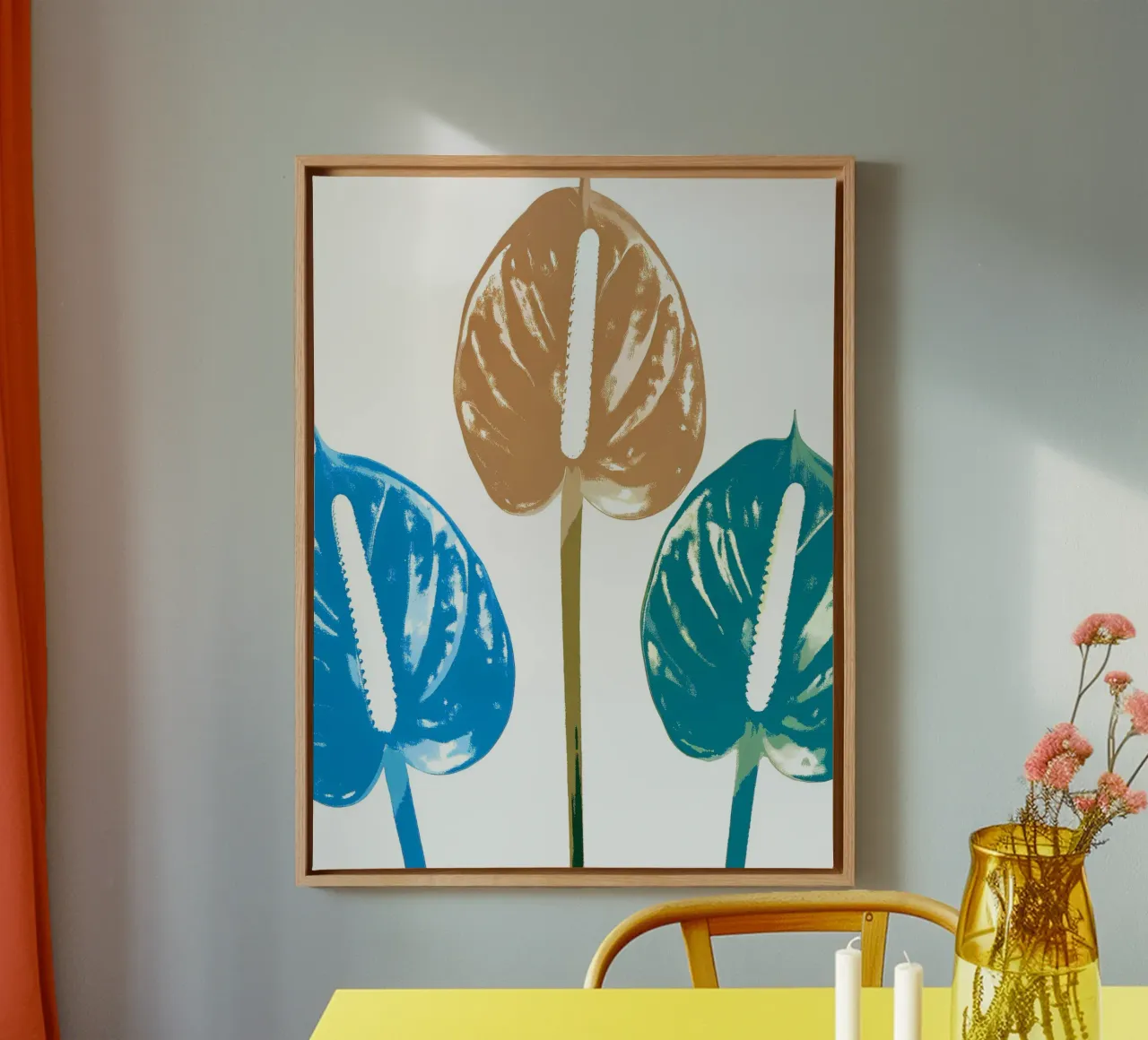 Anthurium bloem canvas met Baklijst van PREKETEWE