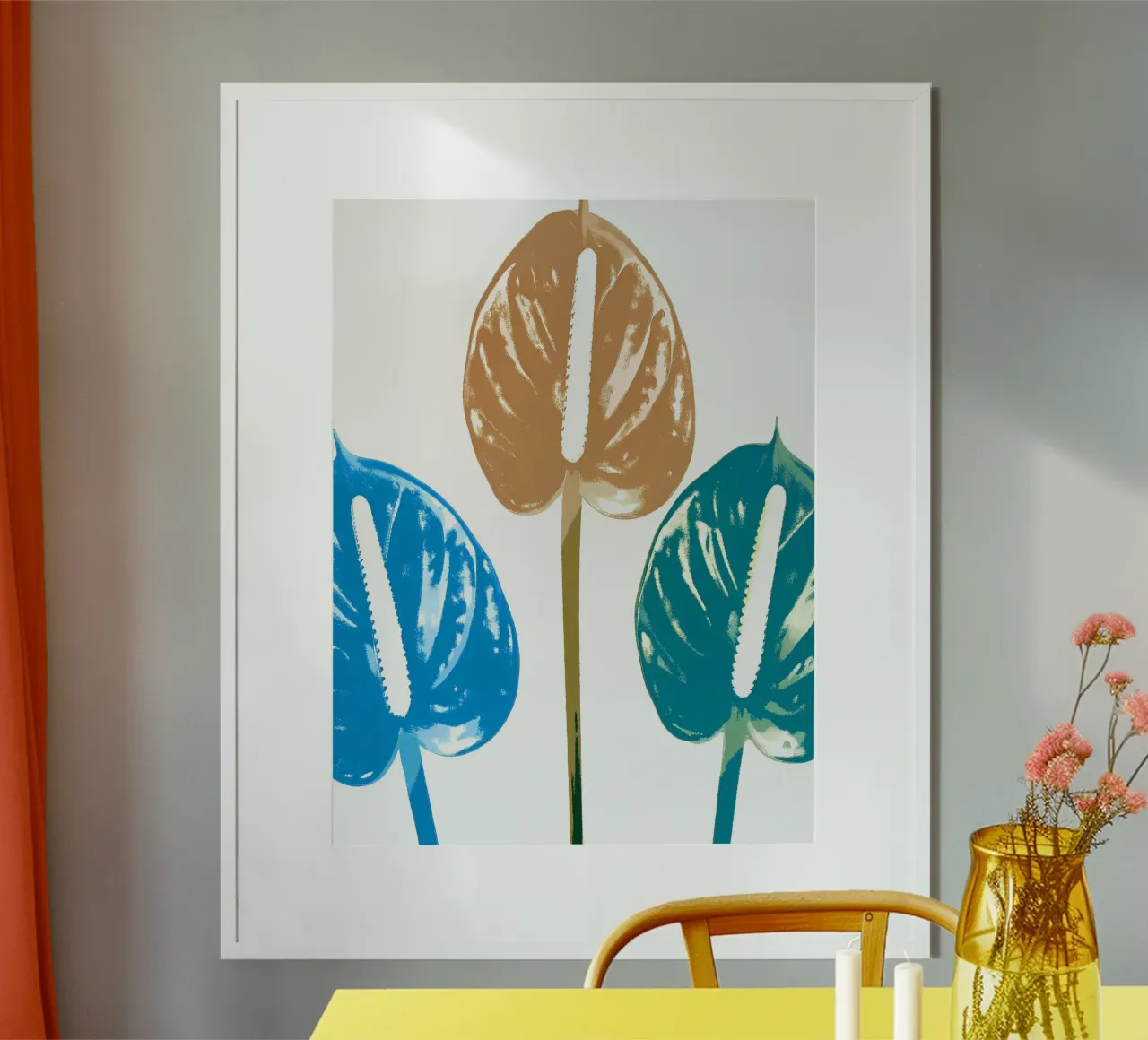 Fiore di Anthurium poster con telaio in alluminio da PREKETEWE