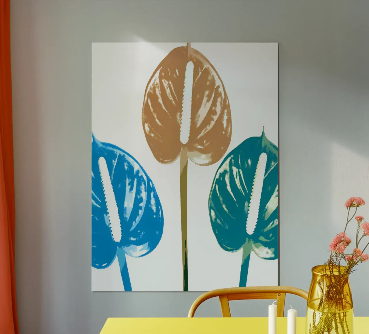 Fiore di Anthurium poster con telaio in alluminio da PREKETEWE