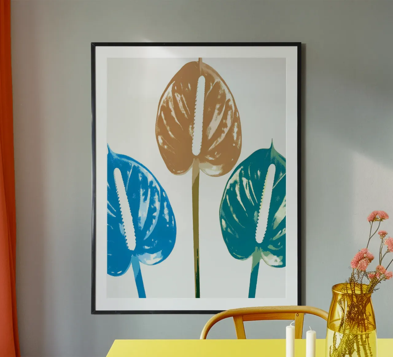 Fiore di Anthurium poster con telaio in alluminio da PREKETEWE