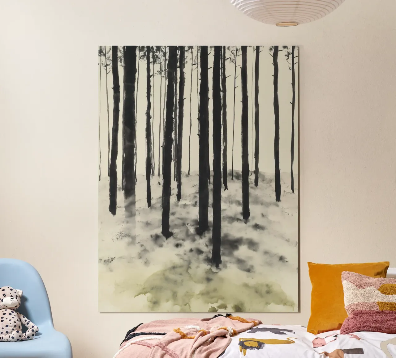 Pini silenziosi poster con telaio in alluminio da Luke Wilder Studio