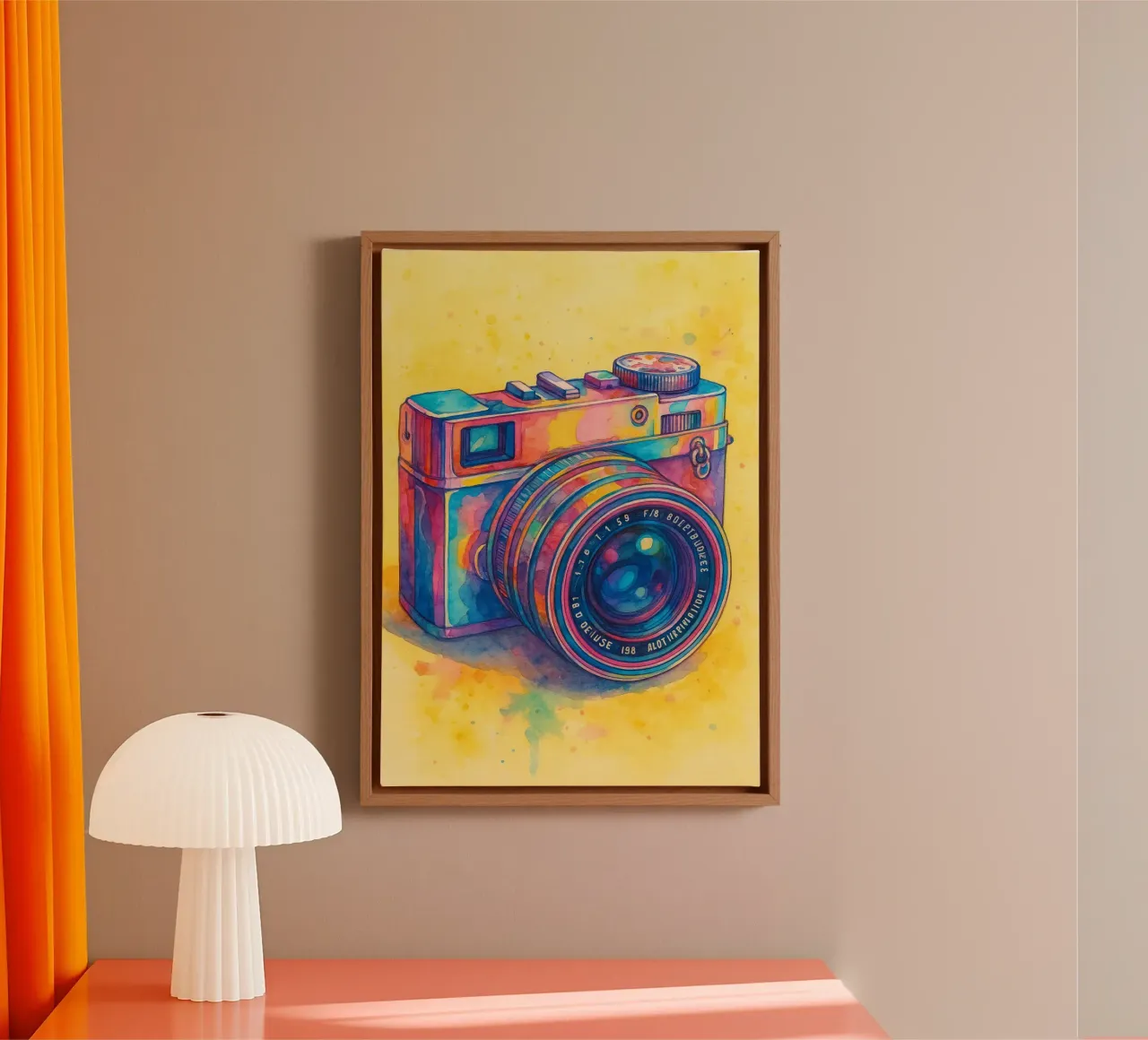 macchina fotografica vecchio quadro d'epoca tela con Cornice a cassetta da kroocoot