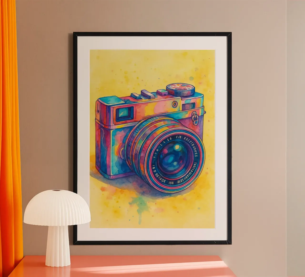 macchina fotografica vecchio quadro d'epoca poster con telaio in alluminio da kroocoot