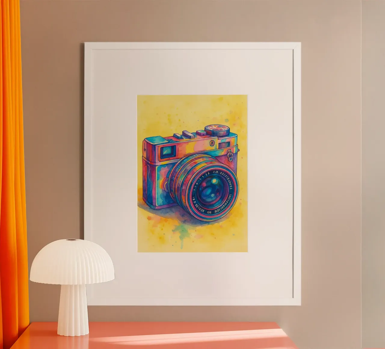 macchina fotografica vecchio quadro d'epoca poster con telaio in alluminio da kroocoot