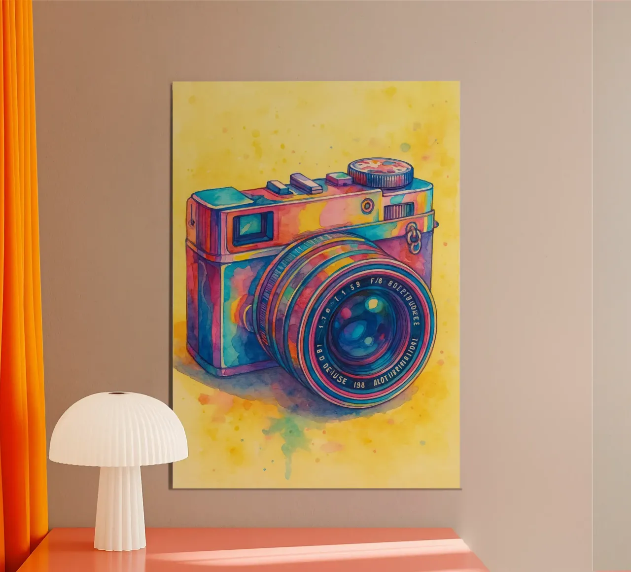 macchina fotografica vecchio quadro d'epoca poster con telaio in alluminio da kroocoot