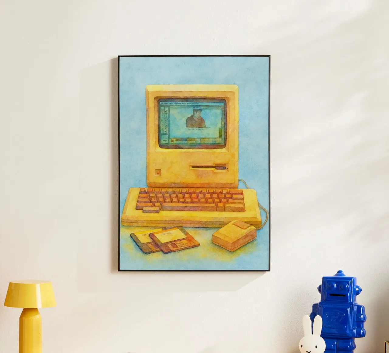 computer vecchio dipinto vintage alluminio dibond da kroocoot