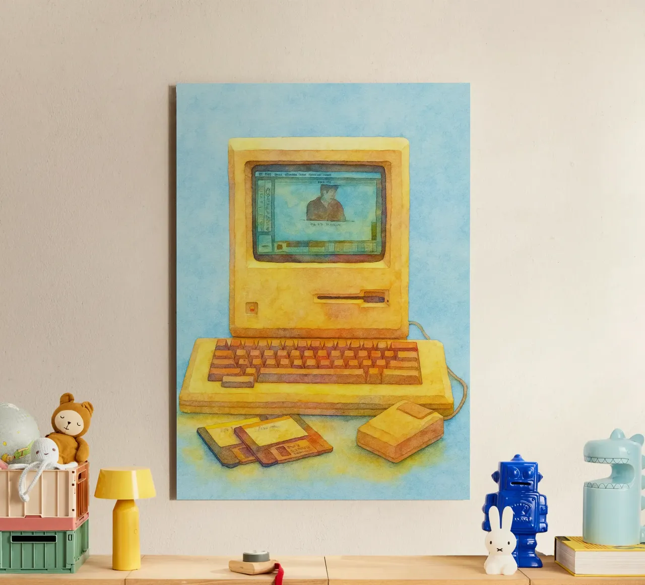 computer vecchio dipinto vintage alluminio dibond da kroocoot