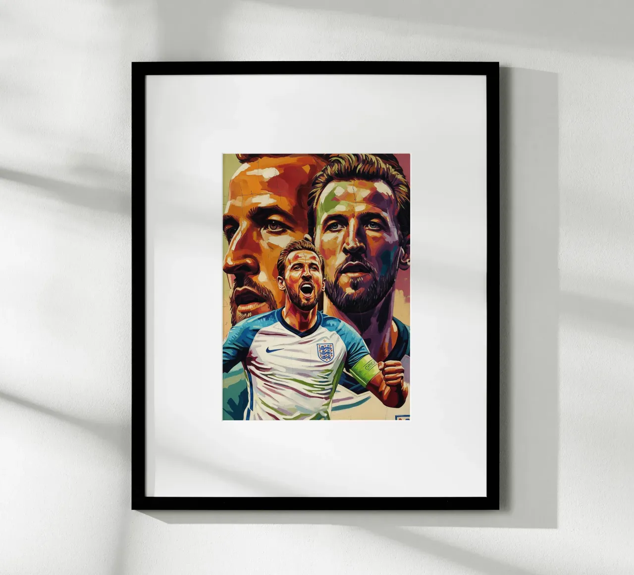 Harry Kane abstraktes Kunstgemälde Poster mit Aluminium Rahmen von Lembayung art