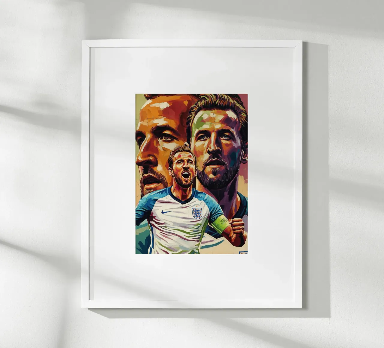 Harry Kane abstraktes Kunstgemälde Poster mit Aluminium Rahmen von Lembayung art