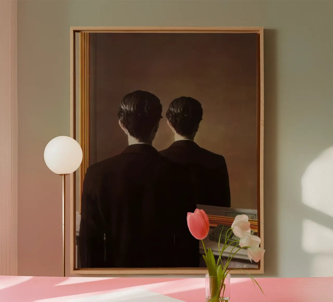 Nicht zu vervielfältigen, 1937 von Rene Magritte Leinwand mit Schattenfugenrahmen von TIGER JHONSON