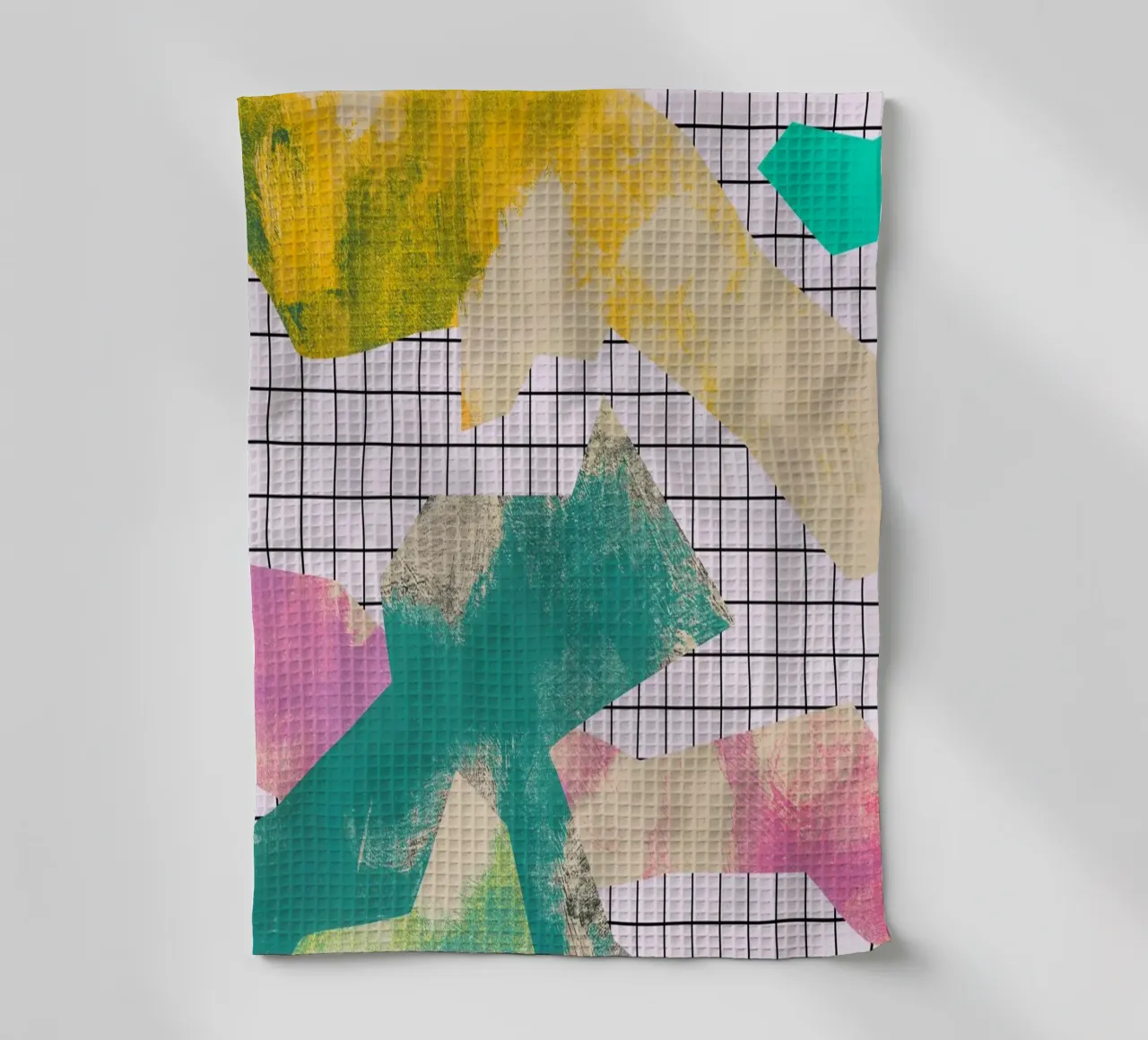 Abstract Color Blocks tea towel by Metron