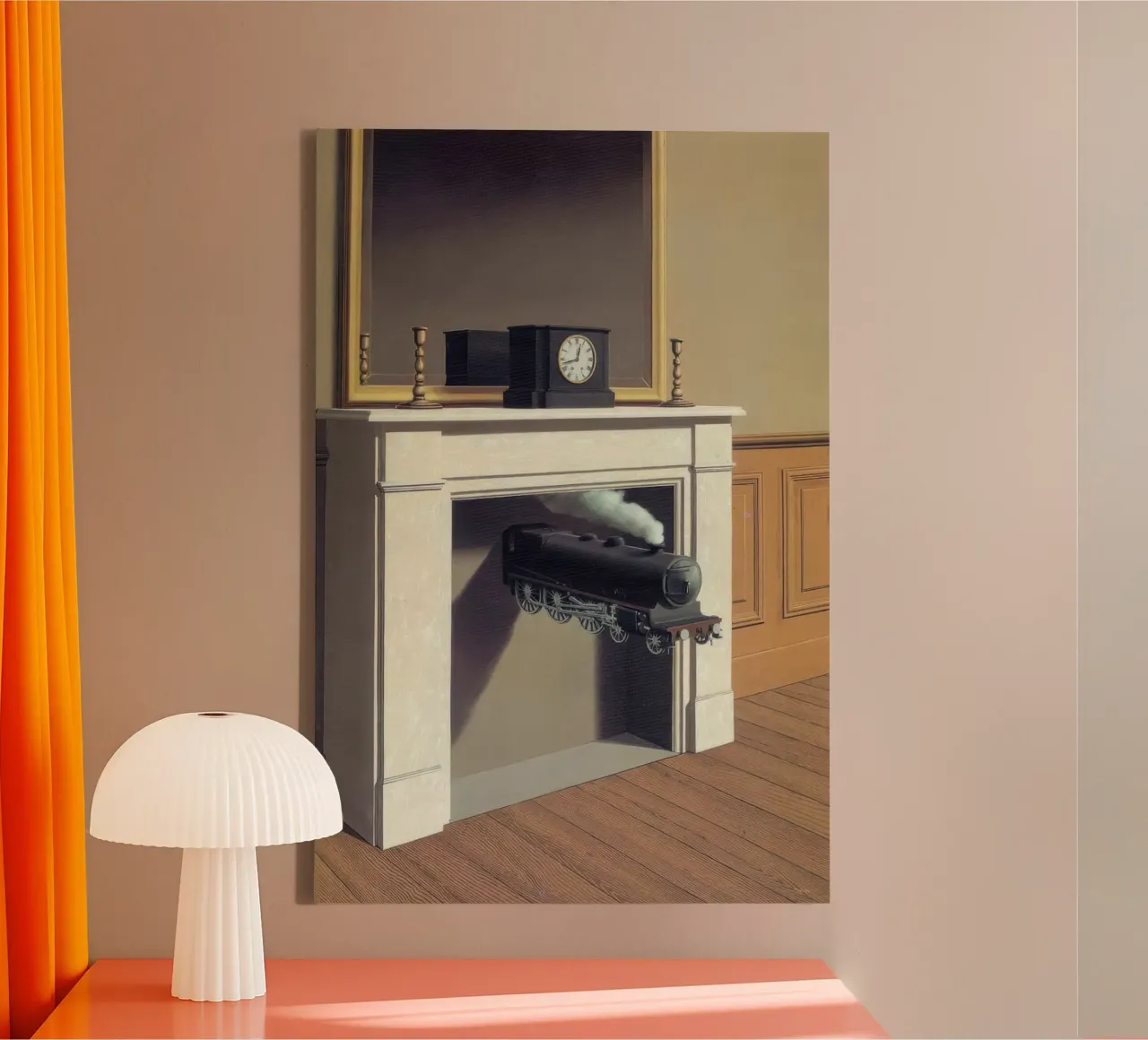 Time Transfixed, 1938 von Rene Magritte Leinwand mit Schattenfugenrahmen von TIGER JHONSON