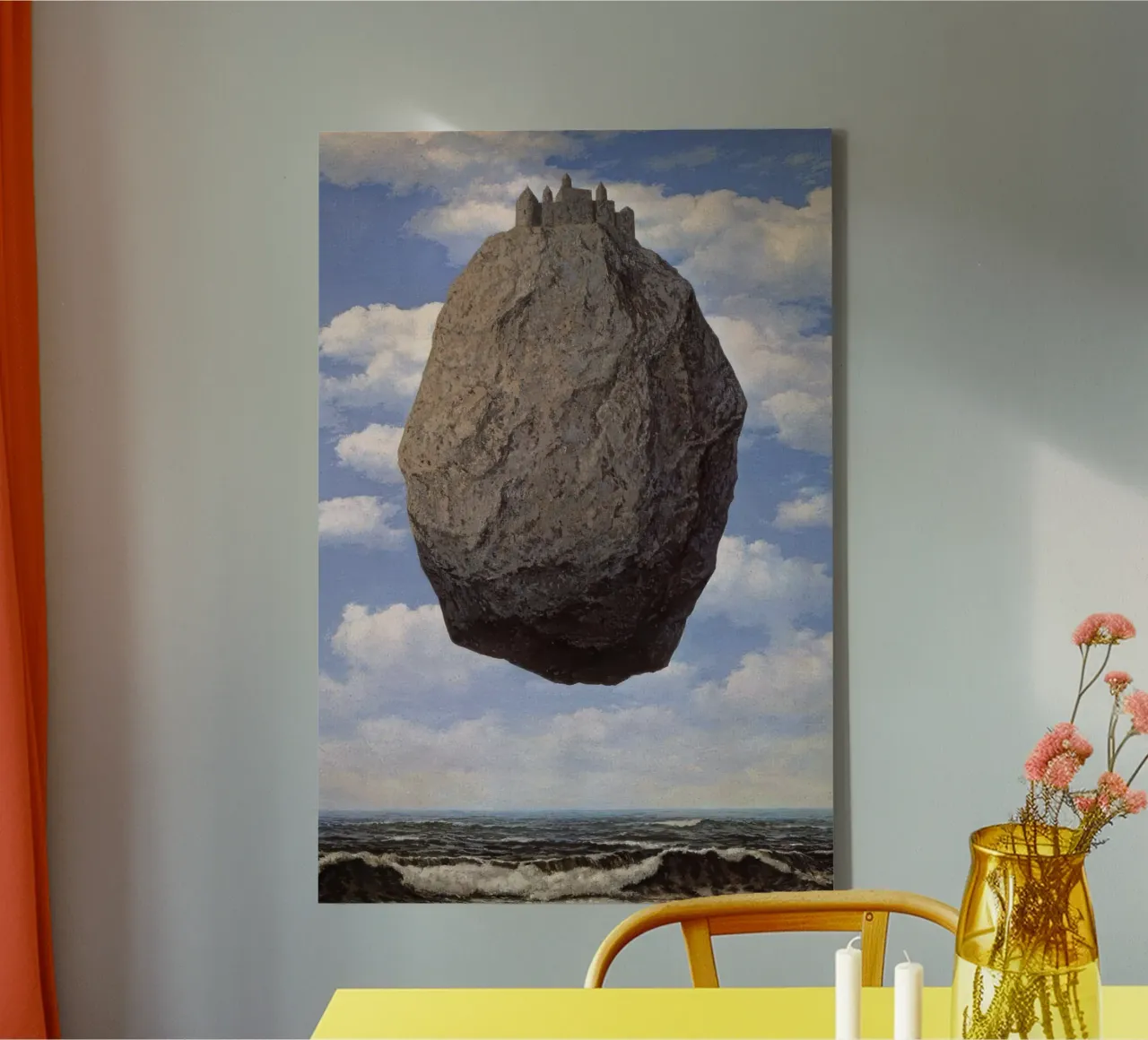 The Castle of the Pyrenees, 1959 canvas with Floater frame by TIGER JHONSON