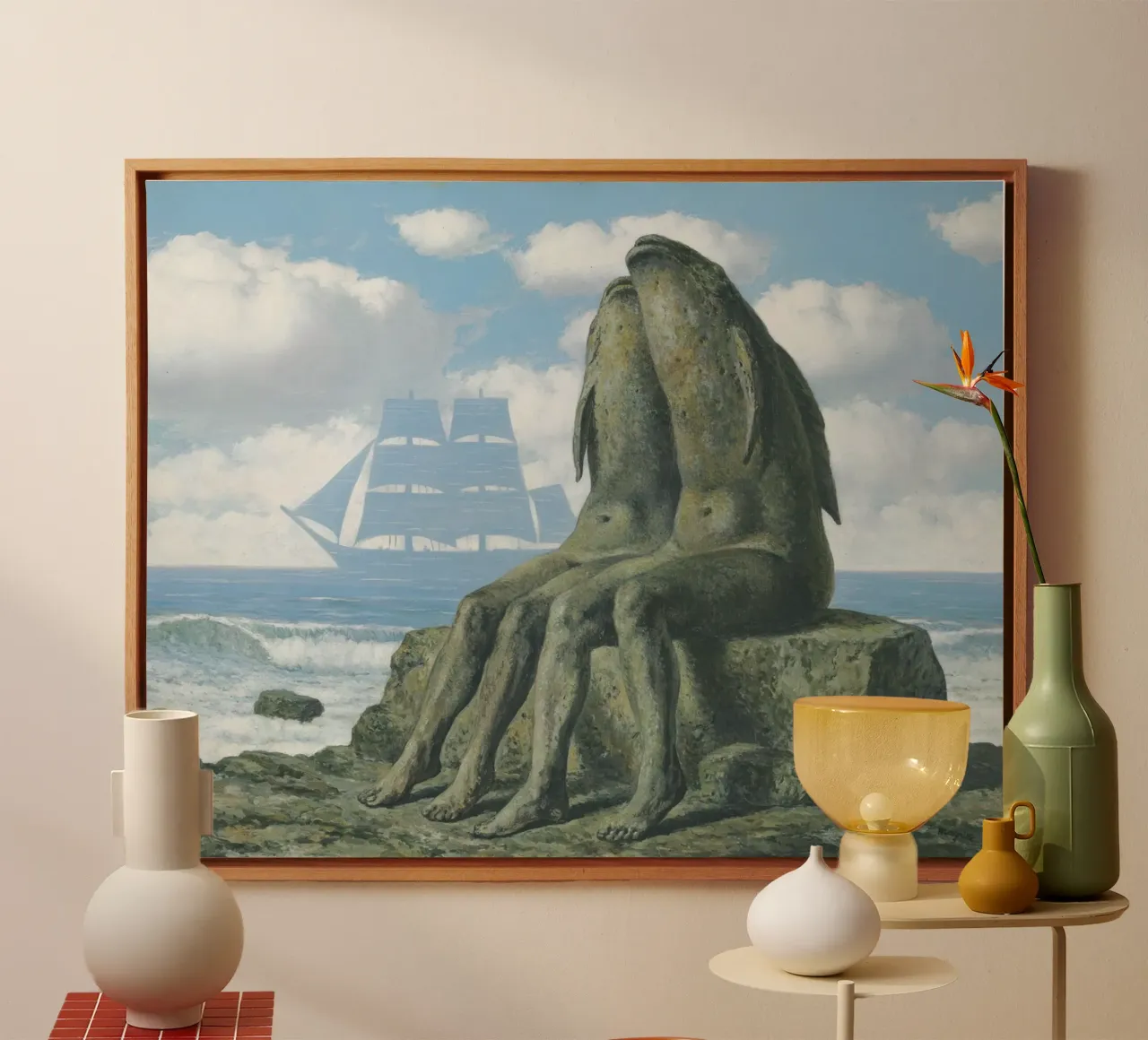 The wonders of nature, 1953 by Rene Magritte canvas with Floater frame by TIGER JHONSON