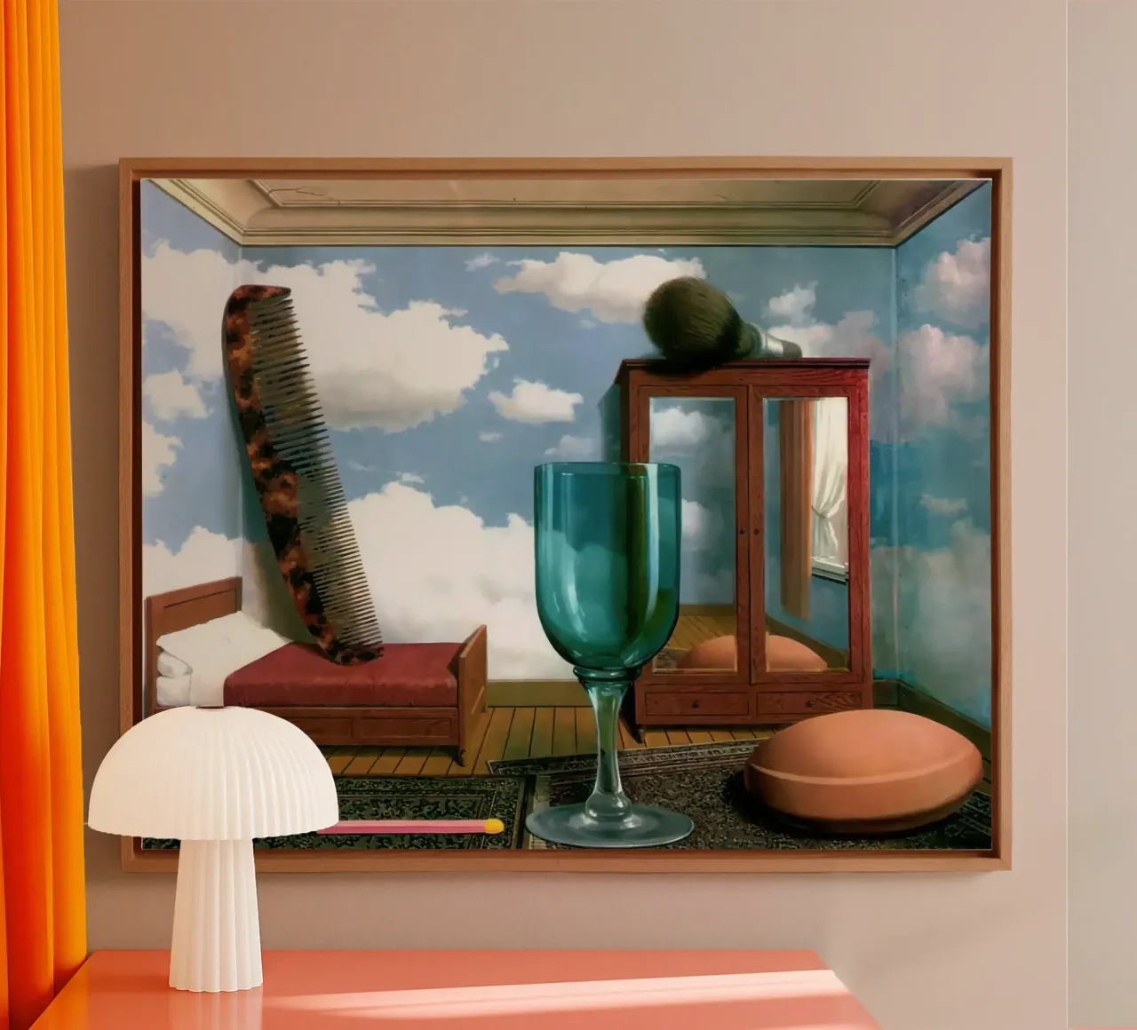 Personal Values, 1952 by Rene Magritte canvas with Floater frame by TIGER JHONSON