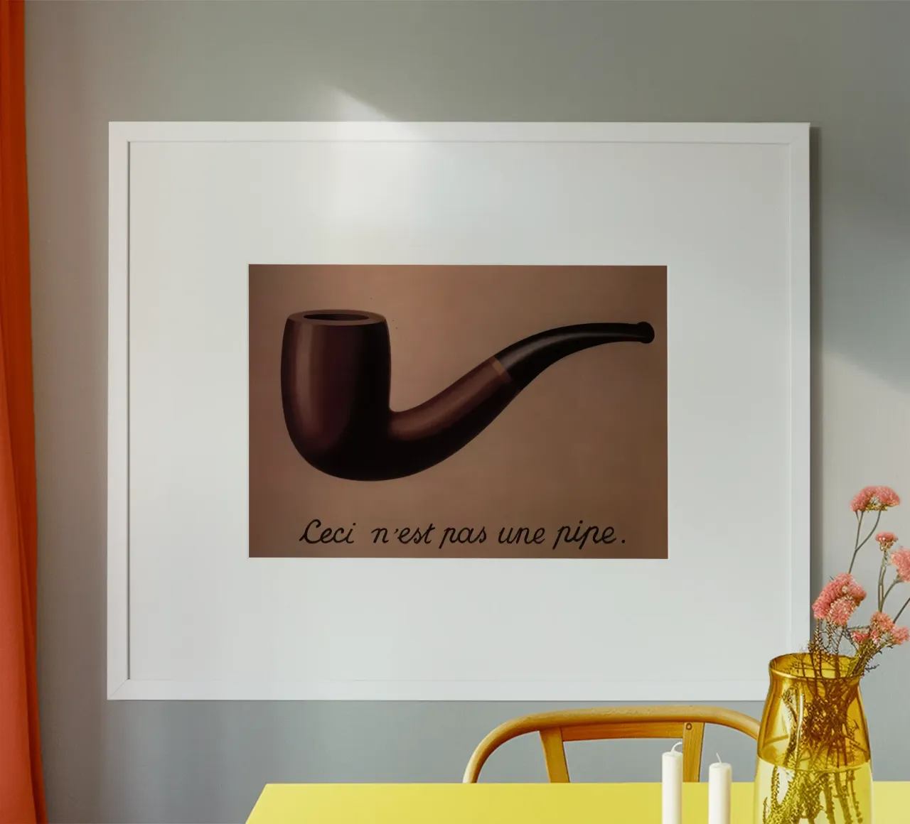 Il tradimento delle immagini, 1929 di René Magritte poster con telaio in legno da TIGER JHONSON