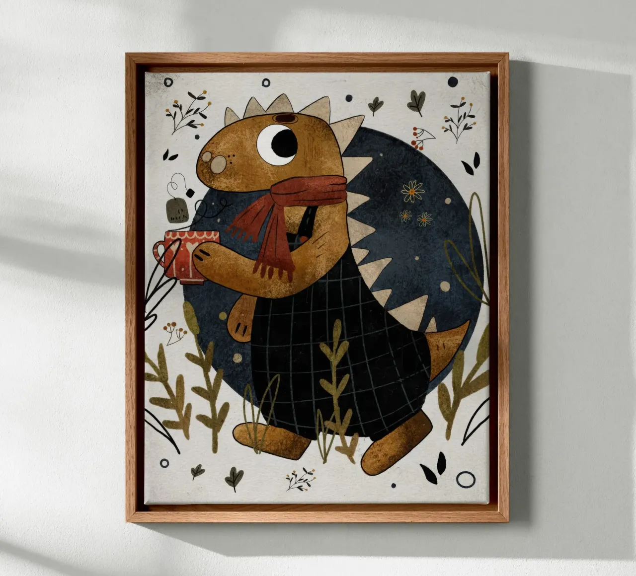 Nelli Suneli - Dino met thee canvas met Baklijst van muench benjamin