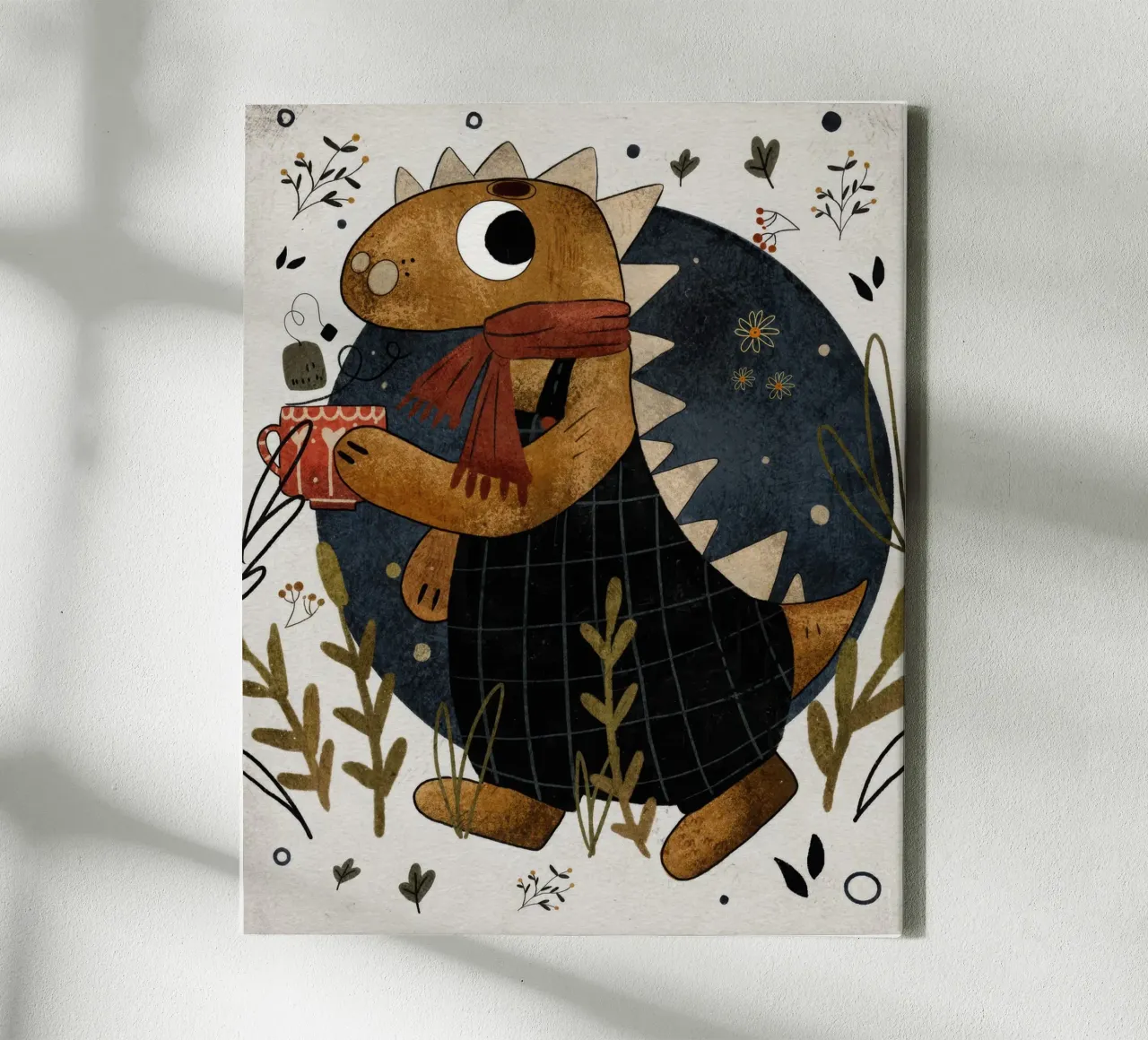 Nelli Suneli - Dino met thee canvas met Baklijst van muench benjamin