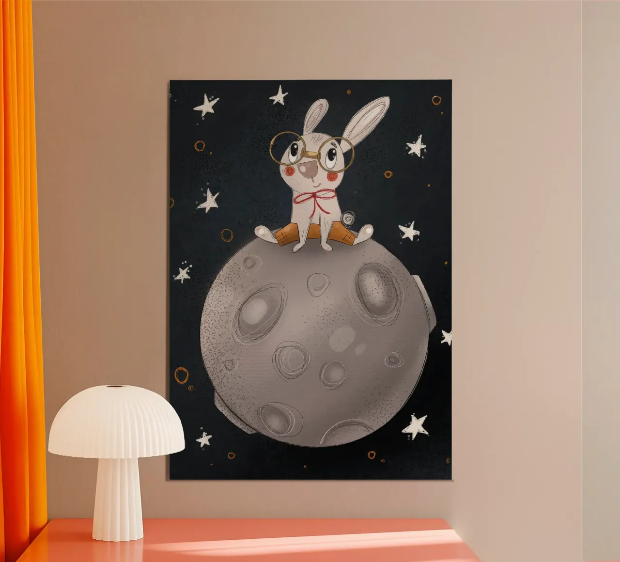 Nelli Suneli - Rabbit on the moon poster by muench benjamin