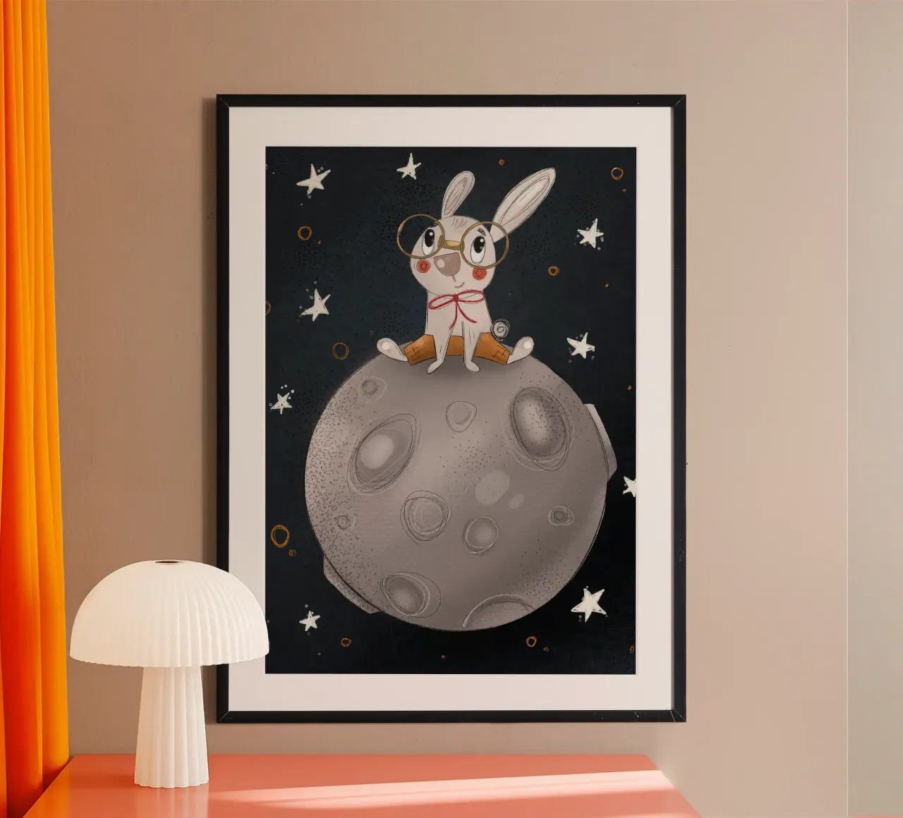 Nelli Suneli - Rabbit on the moon poster by muench benjamin