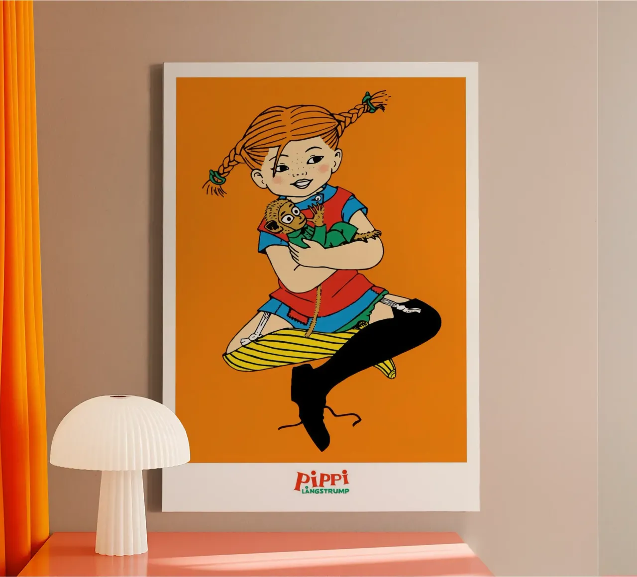 Pippi abbraccia il signor Nilsson tela con Cornice a cassetta da Earl Beeman