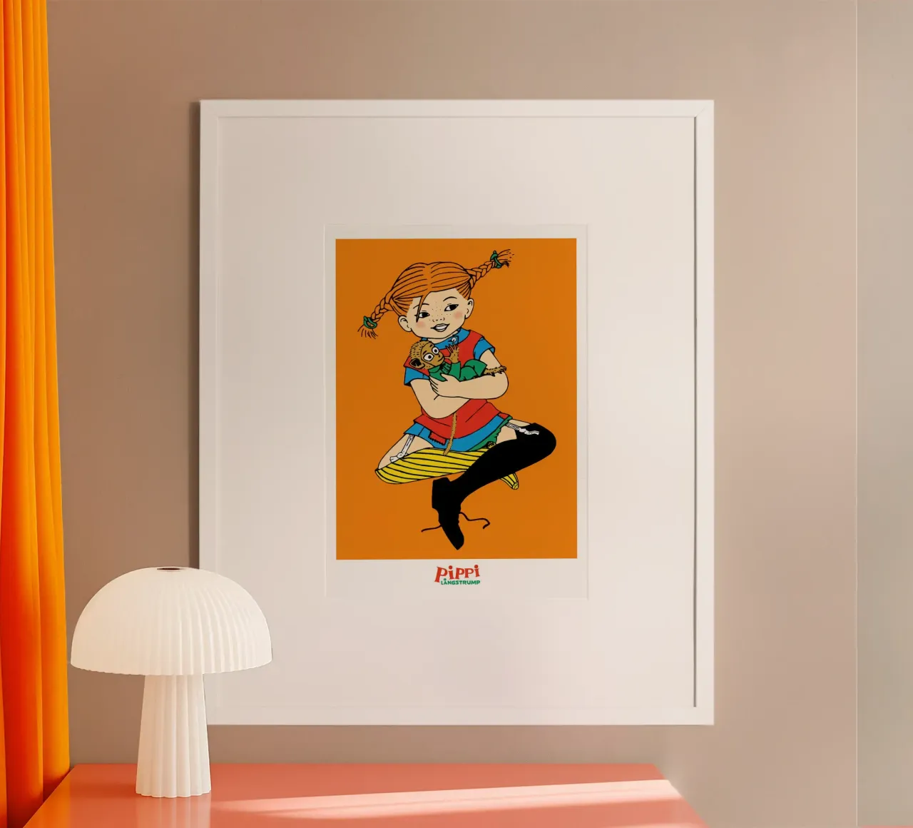 Pippi fait un câlin à M. Nilsson poster de Earl Beeman