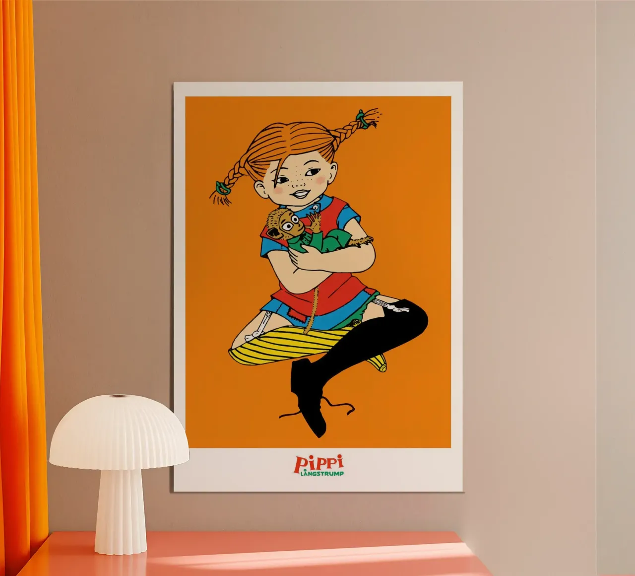 Pippi fait un câlin à M. Nilsson poster de Earl Beeman