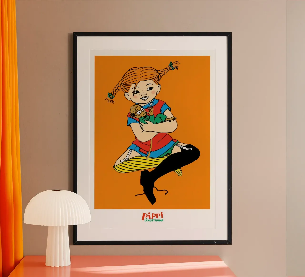 Pippi fait un câlin à M. Nilsson poster de Earl Beeman