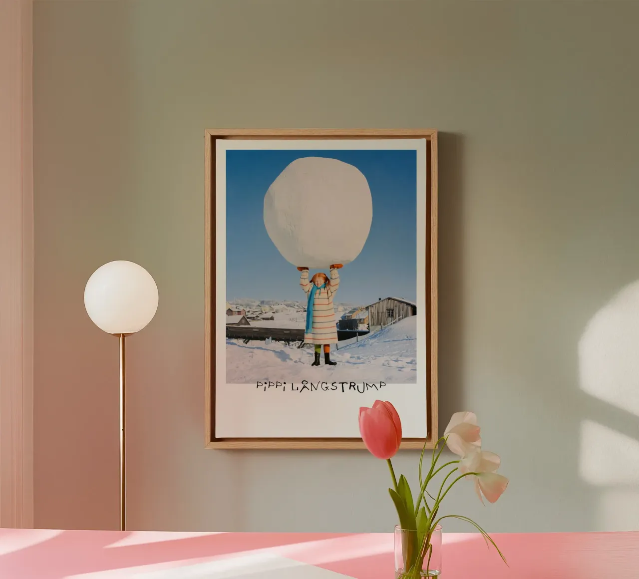 Pippi - Palla di neve tela con Cornice a cassetta da Earl Beeman
