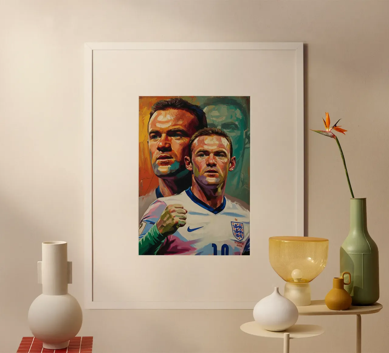Wayne Rooney abstraktes Kunstgemälde Poster von Lembayung art